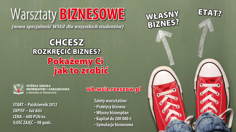 Plakat promujÄcy Warsztaty Biznesowe